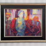 Frank Nitsche Werkserie Ansichten von Innen - Mädchen auf rotem Sofa 2018