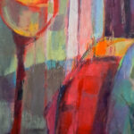 Frank Nitsche Mädchen auf rotem Sofa Öl 2018 4