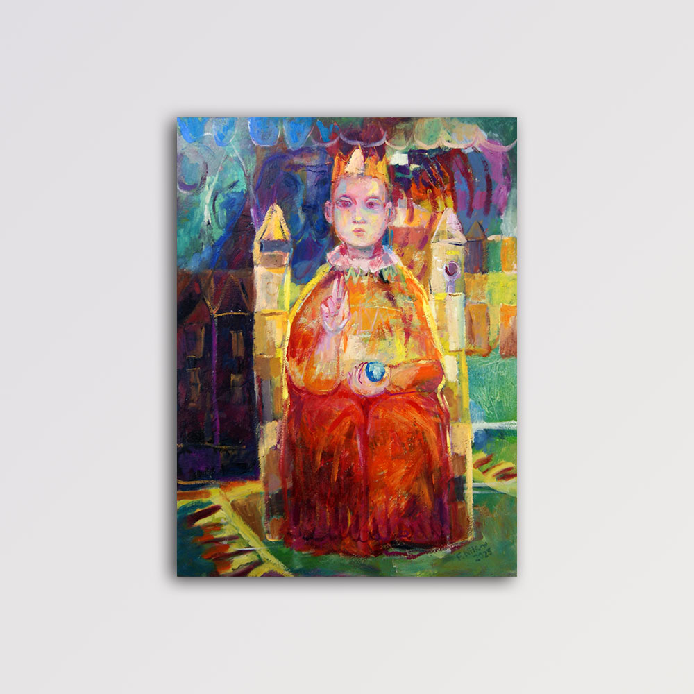 Frank Nitsche Werkserie Narr und König - Kleiner König mit Hund 2025